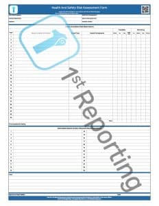 Health And Safety Risk Assessment Form (watermarked) by 1stReporting.com.