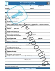 Real Estate Listing Checklist (watermarked) by 1stReporting.com.