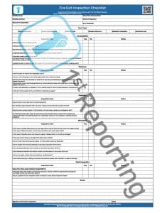 Fire Exit Inspection Checklist (watermarked) by 1stReporting.com.