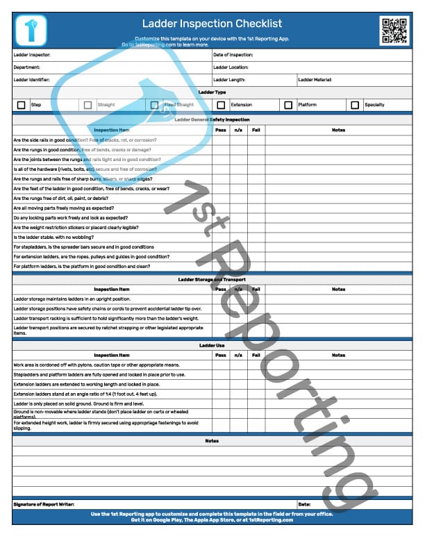 The Complete Ladder Inspection Checklist For Safe Climbing   71 Ladder Inspection Checklist Watermarked 