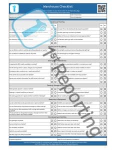 Watermarked Warehouse Checklist Template by 1stReporting.com