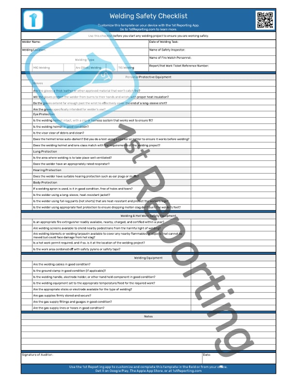 The Welding Safety Checklist (watermarked) by 1stReporting.com