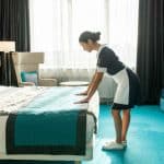 A professional housekeeping girl appreciates a job well done by following the golden rule of housekeeping.