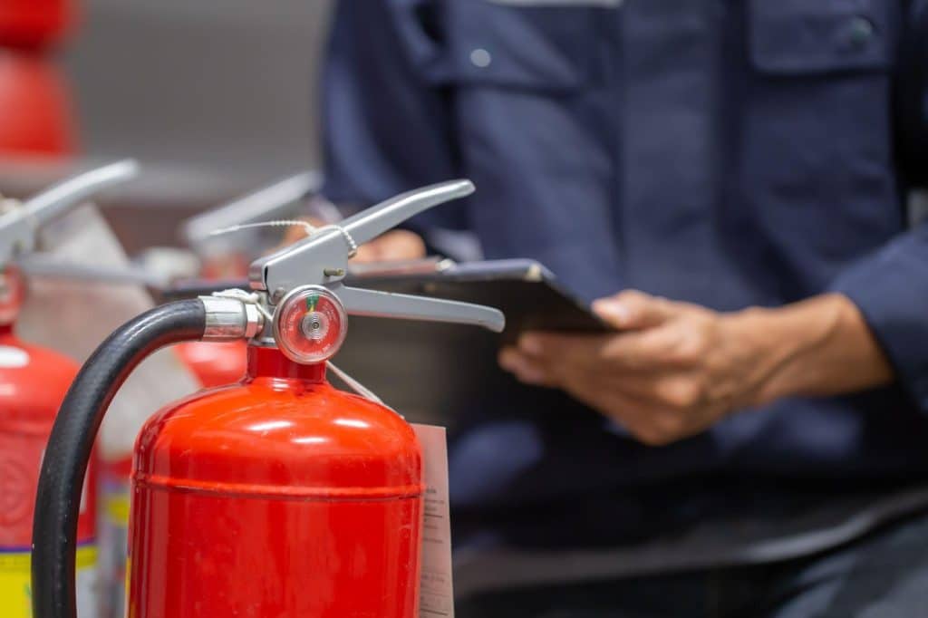 Inspecting, Maintaining, and Recharging Fire Extinguishers at Work explained at 1stReporting.com.