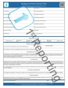 The Background Check Consent Form (watermarked) by 1stReporting.com.