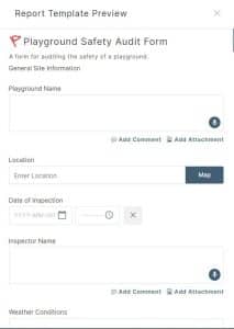 Playground safety audit form